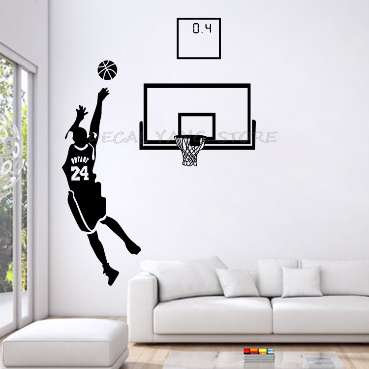 Interior Design Magazine - กีฬา Theme Wall Decals บาสเกตบอลสติกเกอร์สำหรับห้องนั่งเล่นและ Boy