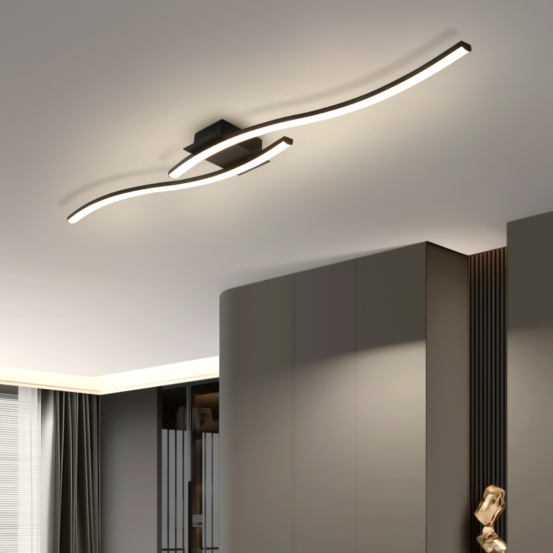 Interior Design Years Of Study - โมเดิร์น Minimalist สีดําโคมไฟเพดานห้องนอน LED จี้โคมไฟเพดานออกแบบสําหรับตกแต่งบ้านห้องนั่งเล่นภายในสํานักงาน