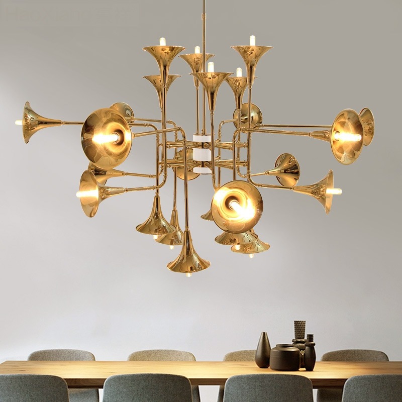 Interior Design Years Of Study - Nordic ทรัมเป็ตจี้โคมไฟสําหรับห้องครัวร้านอาหาร BOARD ห้องนั่งเล่นโคมไฟระย้าภายในแขวนการออกแบบ FIXTURE