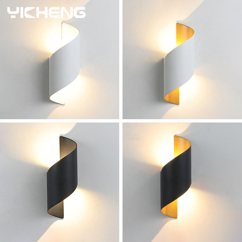 Interior Design Elements - การออกแบบเกลียวโคมไฟติดผนัง LED 10W ไฟผนังในร่มกันน้ํากลางแจ้ง Modern Nordic