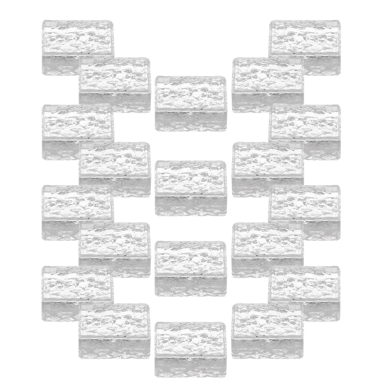 Interior Design Elements - 20 ชิ้น บล็อกแก้วคริสตัลขนาดเล็ก ทรงสี่เหลี่ยม โปร่งใส สมจริง