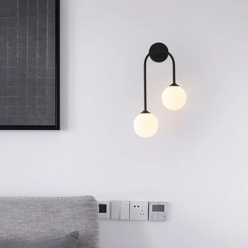 โคมไฟผนังนอร์ดิกลูกบอลแก้วคู่ไ - Interior Design Gold บทวิจารณ์และราคา