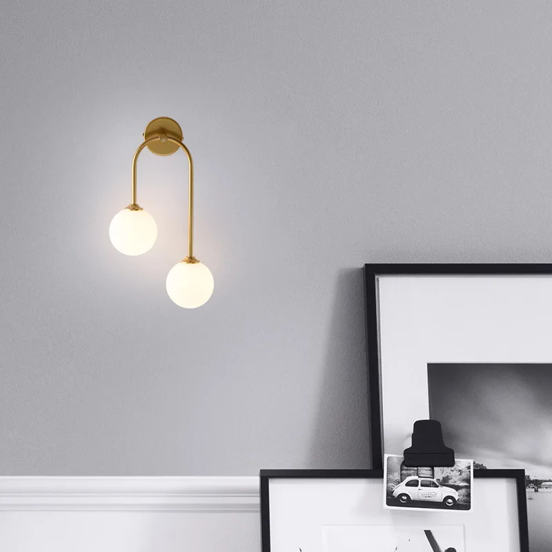 โคมไฟผนังนอร์ดิกลูกบอลแก้วคู่ไ - Interior Design Gold บทวิจารณ์และราคา