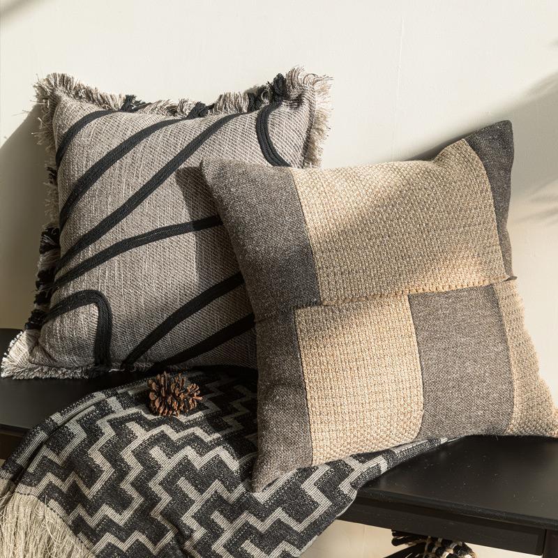 ปลอกหมอนอิงทอหนาพิเศษ ผ้าผสมธร - Textured Throw Natural บทวิจารณ์และราคา