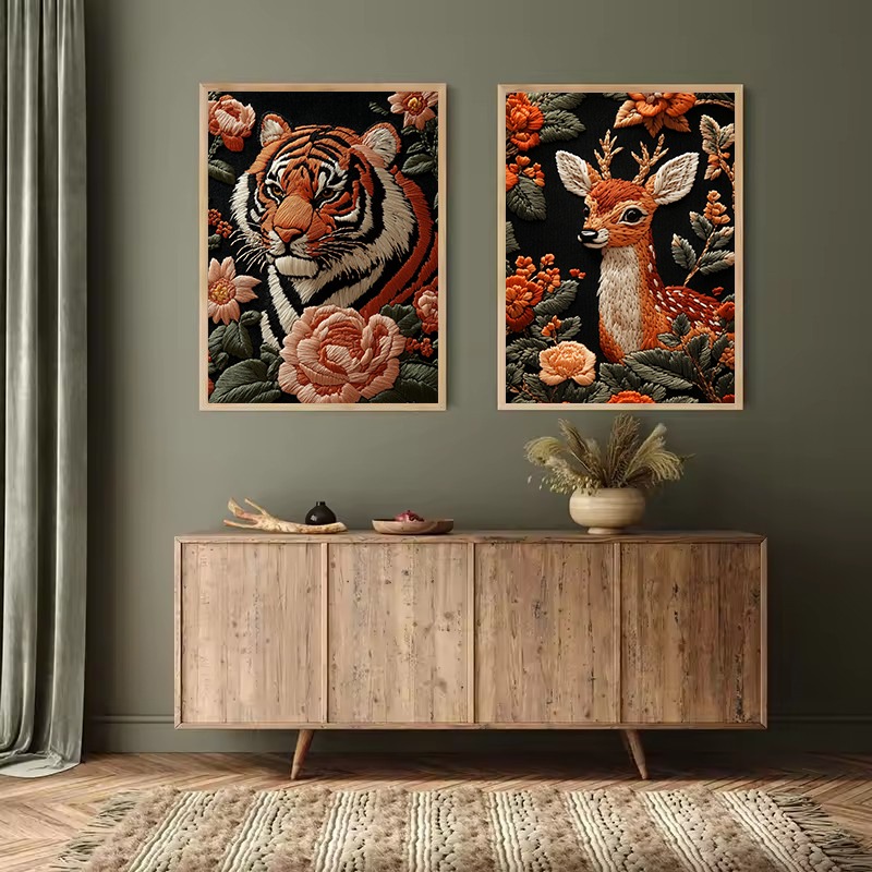โปสเตอร์ลายปักสไตล์ศิลปะ ภาพสั - Interior Design Poster บทวิจารณ์และราคา