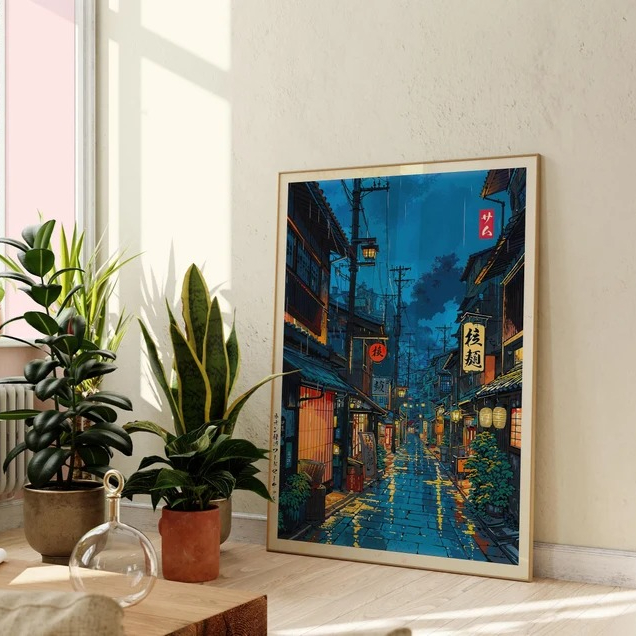 ภาพพิมพ์บนผ้าใบลายการ์ตูนร้านน - Interior Design Poster บทวิจารณ์และราคา
