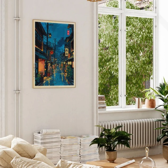 ภาพพิมพ์บนผ้าใบลายการ์ตูนร้านน - Interior Design Poster บทวิจารณ์และราคา