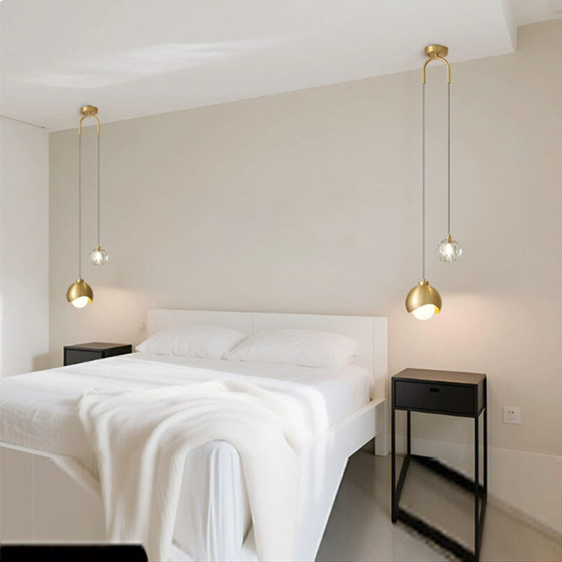 โคมไฟห้อยเพดานทรงกลมแก้ว LED ส - Interior Design Gold บทวิจารณ์และราคา
