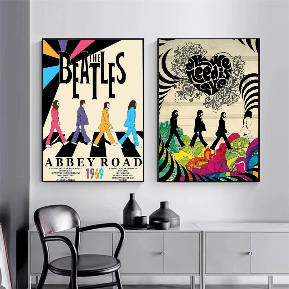 วงดนตรีป๊อป T-The Beatles โปสเ - Interior Design Poster บทวิจารณ์และราคา