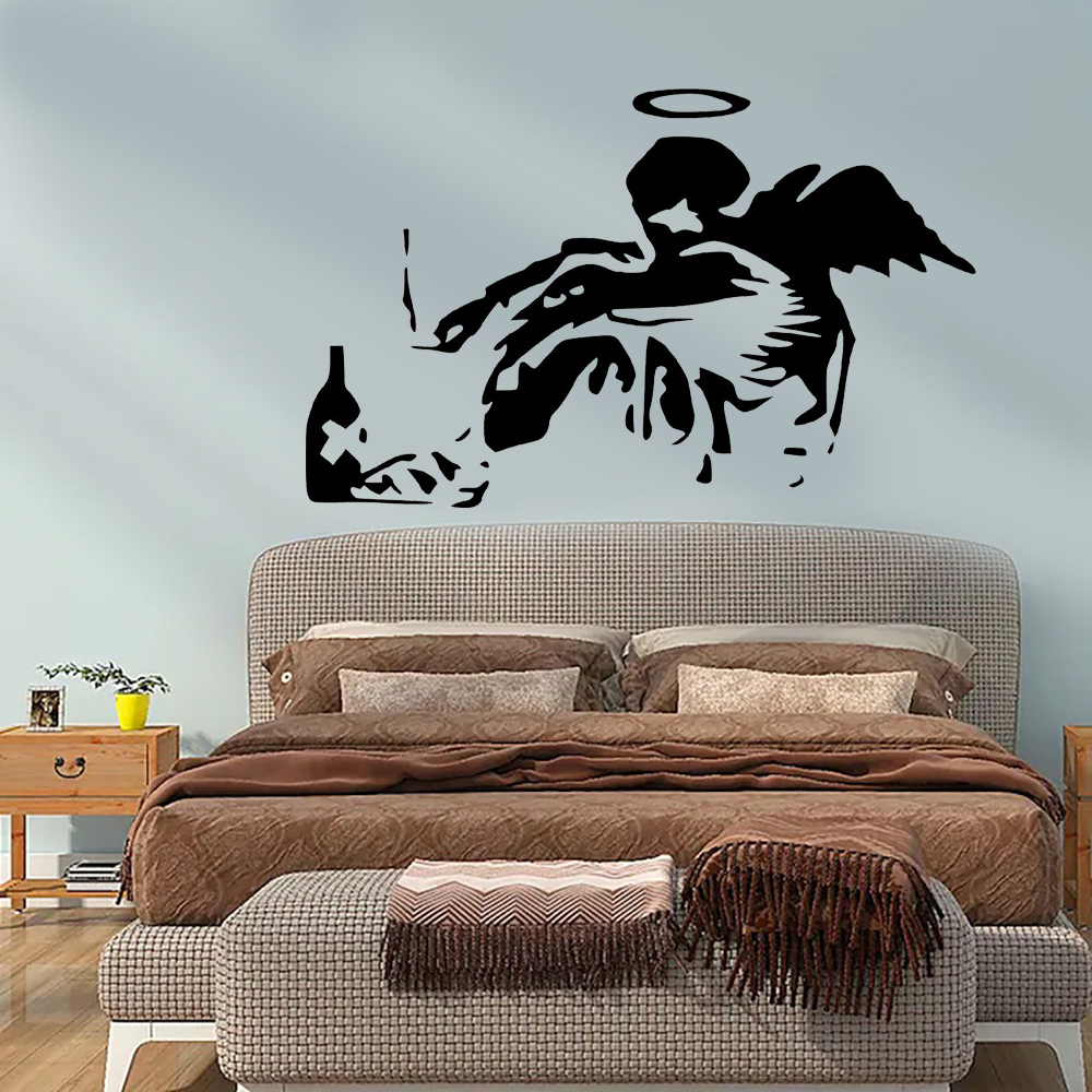 Banksy Fallen Angel Graffiti W - Interior Design Magazine บทวิจารณ์และราคา