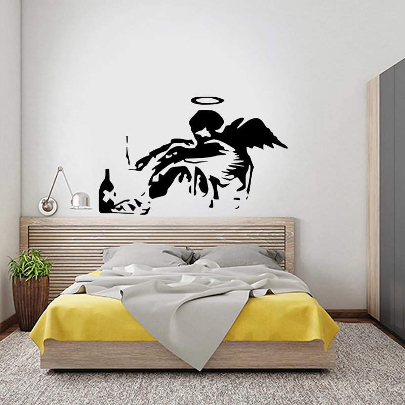 Banksy Fallen Angel Graffiti W - Interior Design Magazine บทวิจารณ์และราคา