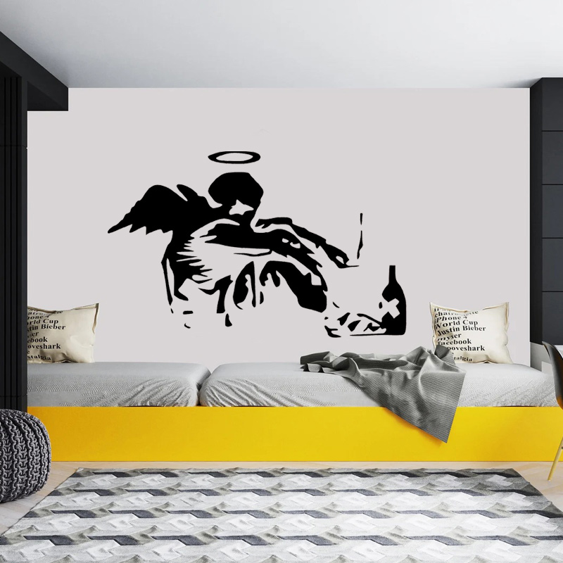 Banksy Fallen Angel Graffiti W - Interior Design Magazine บทวิจารณ์และราคา