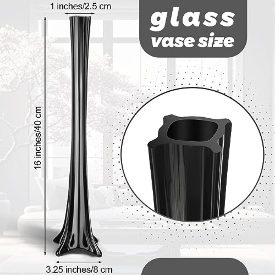แจกันแก้วทรงสูงสีดำสำหรับตกแต่ - Fluted Vase Tall บทวิจารณ์และราคา