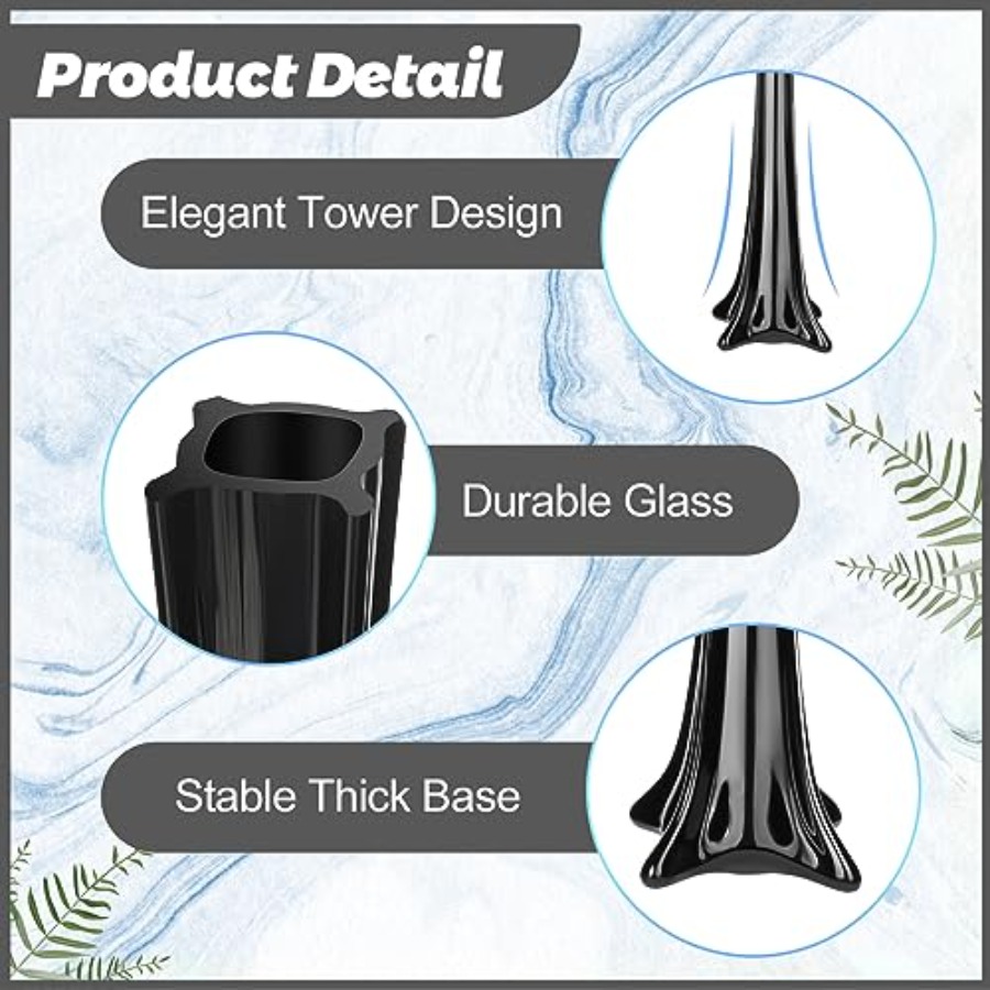 แจกันแก้วทรงสูงสีดำสำหรับตกแต่ - Fluted Vase Tall บทวิจารณ์และราคา