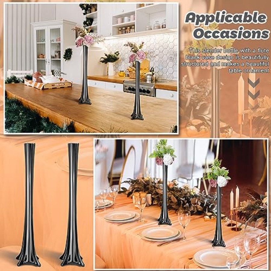 แจกันแก้วทรงสูงสีดำสำหรับตกแต่ - Fluted Vase Tall บทวิจารณ์และราคา